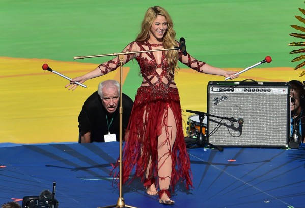 Shakira wearing Charbel Zoe creation