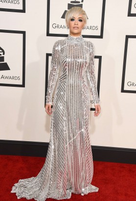 Grammys 2015 Red Carpet Fashion See what you missed-Ariana Grande in Versace, BRABBU