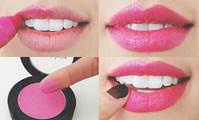 Matte lipstick using eyeshadow