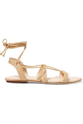 Sienna woven raffia and leather sandals